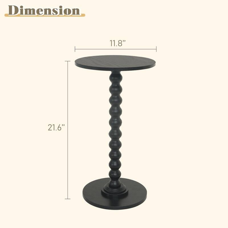 Round Side Table - 11.8"D x 11.8"W x 21.6"H