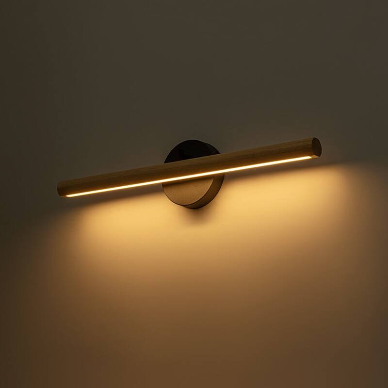 Adjustable Wood Dimmable LED Linear Wall Vanity Sconce Rustic Bathroom - 24.8 Inches