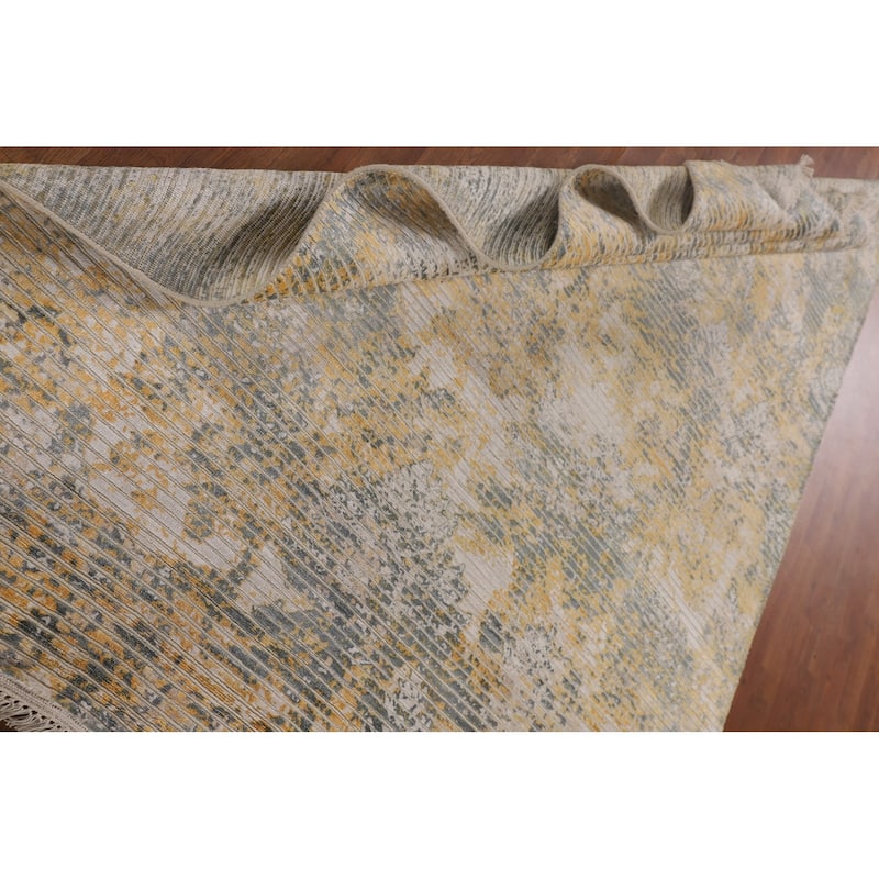 All-Over Striped Abstract Area Rug Handmade Wool Carpet - 5'6"x 7'6"