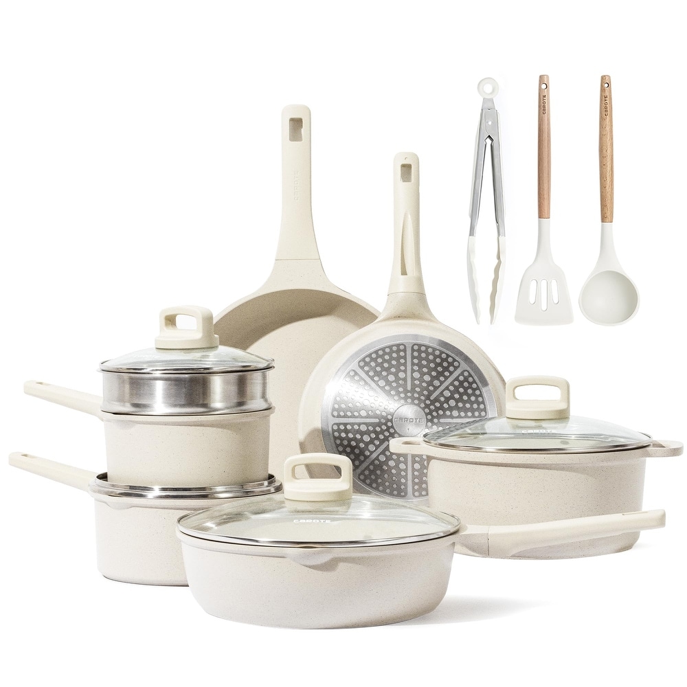 CAROTE 20pcs Pots and Pans Set, Nonstick Cookware Set Detachable Handle,  Kitchen Cookware Sets with Removable Handle, RV Cookware Set, Oven Safe