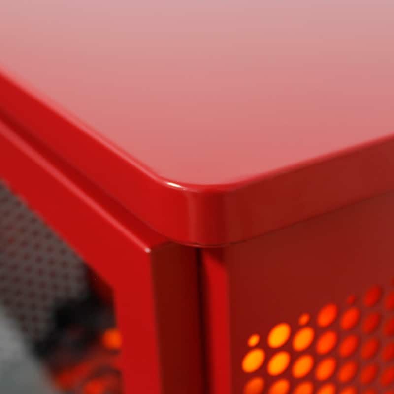 17 inch Freestanding Electric Fireplace Stove heater with 3D Flame effect,Classic Red