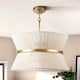 24 inch 8-Light Modern Farmhouse Large Round Chandelier Patinaed Brass/ Bleached Tiered Drum Natural Hand-woven Rope Chandelier