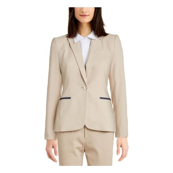 TOMMY HILFIGER Womens Beige Blazer Wear To Work Jacket Size 10 ...