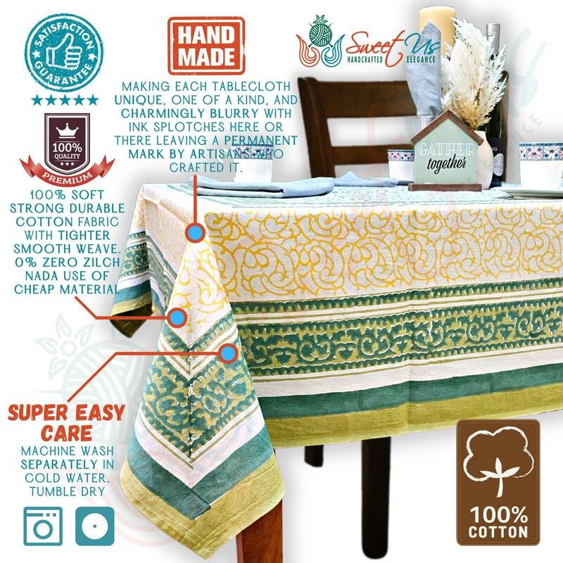 Cotton Floral Garden Tablecloth Rectangle