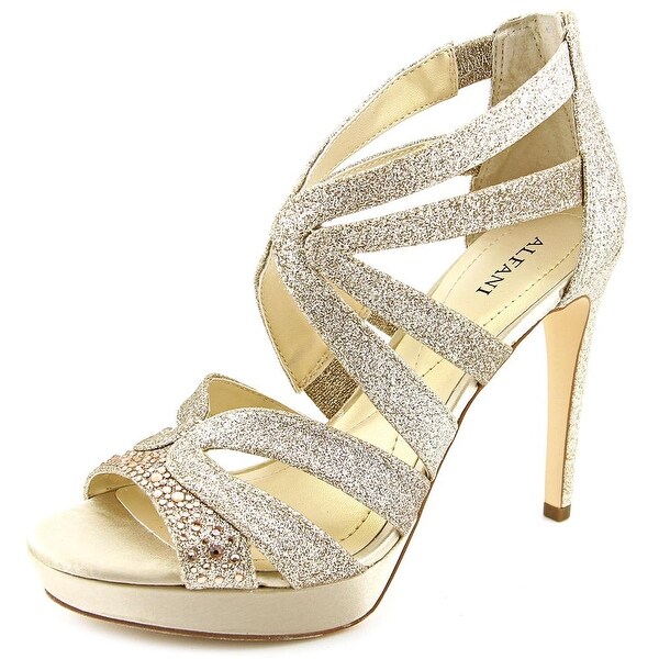 Alfani Cymball Women Open Toe Canvas Gold Sandals