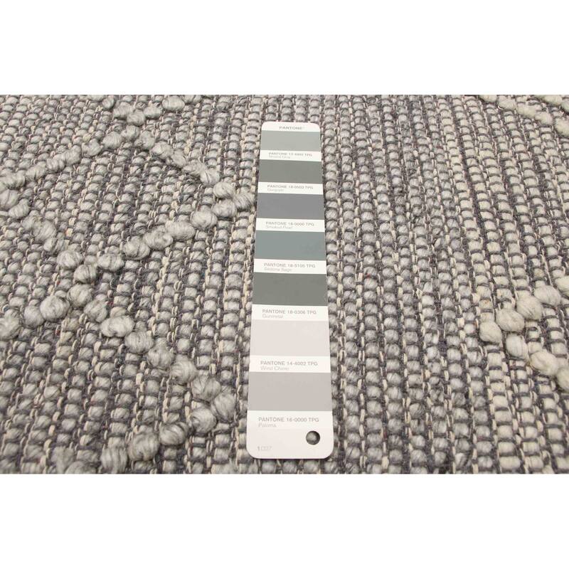 ECARPETGALLERY Braid weave Sienna Grey Wool Rug - 6'1 x 8'10