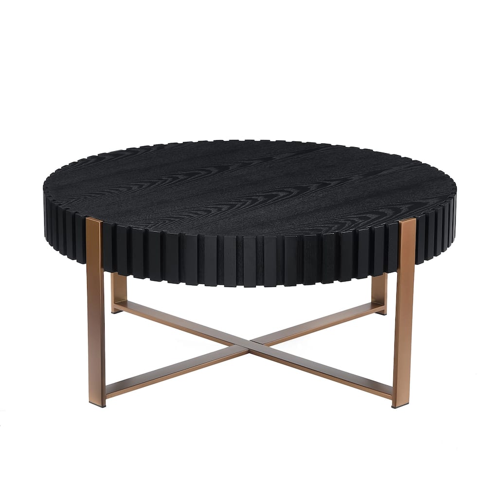 Modern Handcraft Drum Coffee Table 31.5 Inch Round Coffee Table