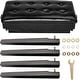 preview thumbnail 7 of 10, Button Surface Cushion Straight Leg Adjustable Piano Stool Black