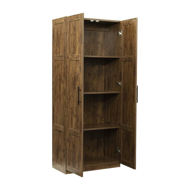 High wardrobe and kitchen cabinet with 2 doors and 3 partitions