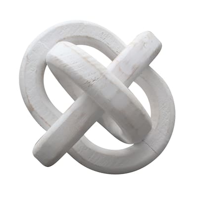 White Hand Carved Chain Knot Decor