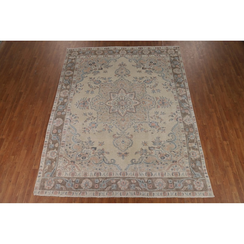 Tabriz Persian Area Rug Oriental Hand-Knotted Wool Carpet - 8'3"x 10'8"
