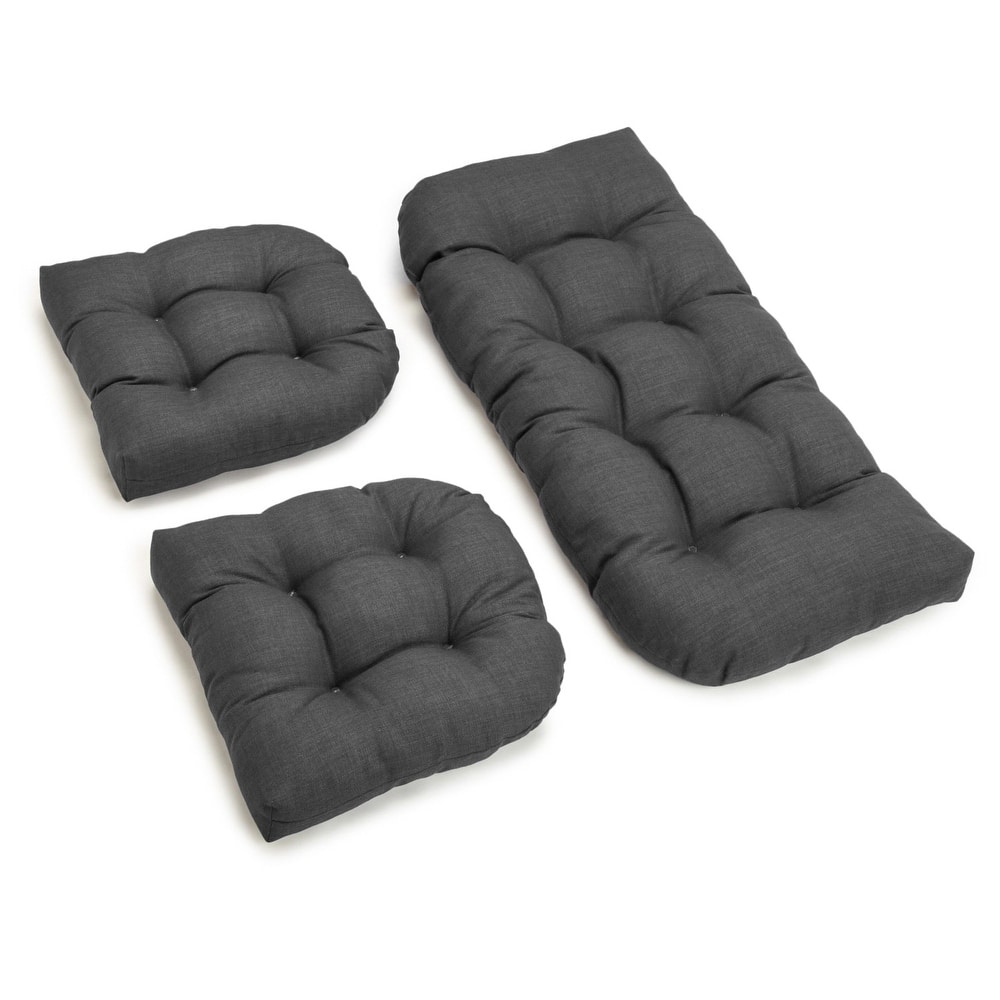 Tufted Outdoor Settee Cushion Set (Set of 3)