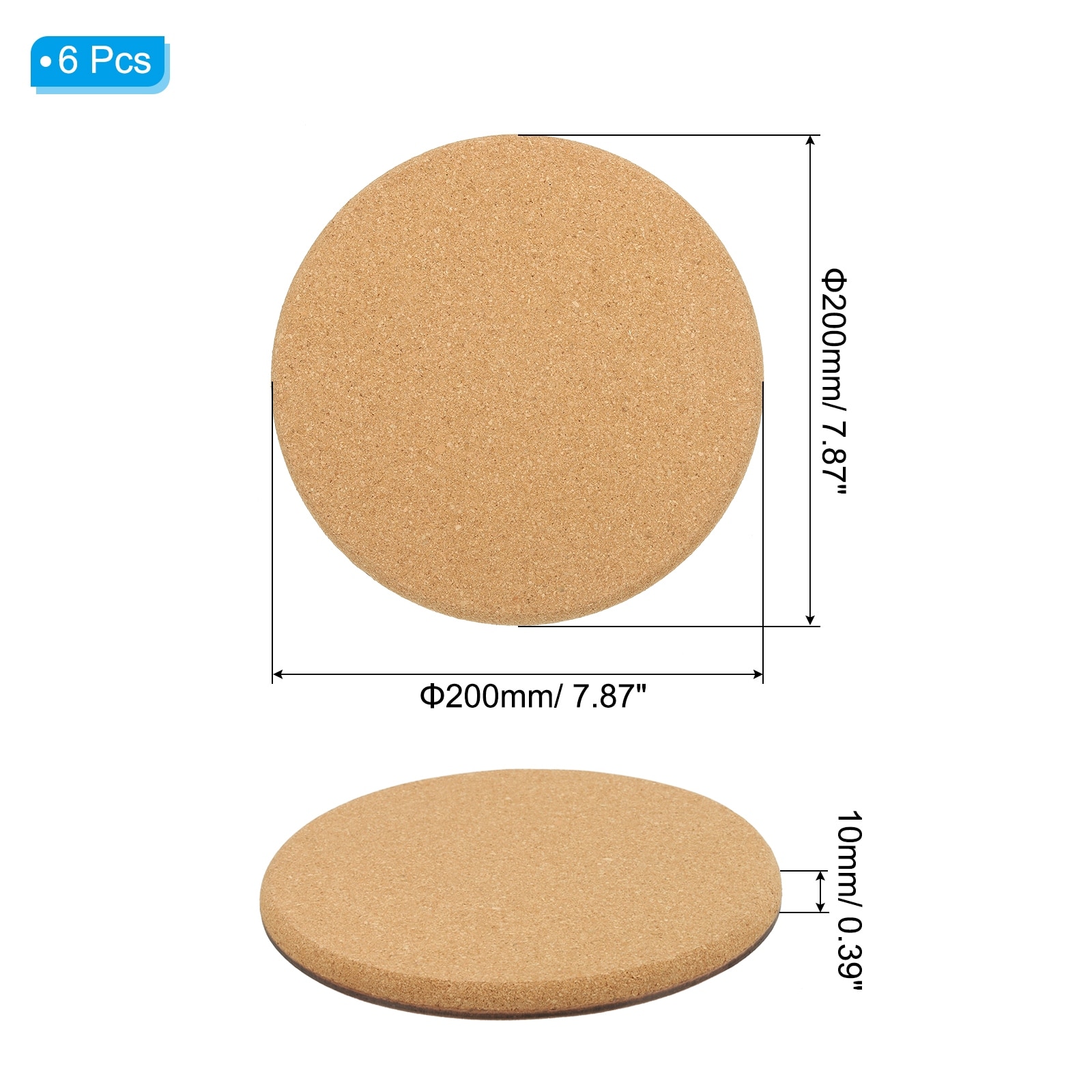 Cork Plant Coasters, 6 Pcs Cork Plant Mats for House Plants Indoor