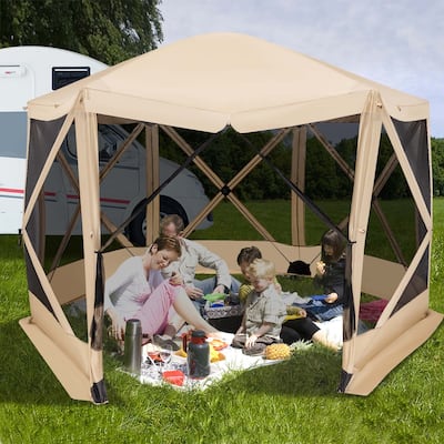 Pop Up Gazebo Portable Screen Tent Instant Canopy Shelter w/ Carry Bag