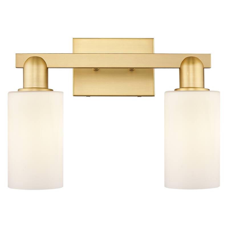 Innovations Lighting Endless Possibilities Arcadia - Clymer - 2 Light 15" Bath Vanity Light - Satin Gold/Matte White