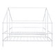 preview thumbnail 8 of 18, Double Twin Size Metal Kids Platform Bed Frame, Modern House Bed with Built-in Small Bedside Table