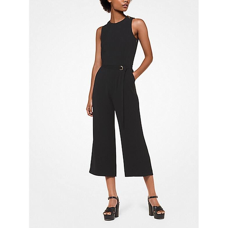 belted cropped jumpsuit