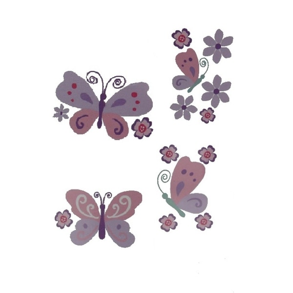 shop babies"r"us wall decal set butterfly/floral baby girls - free