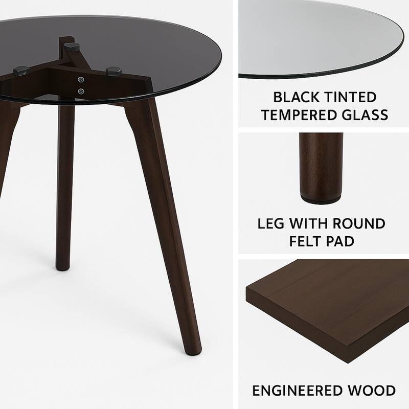 Aria Home Mid Century Modern Glass Nesting Tables Set of Two