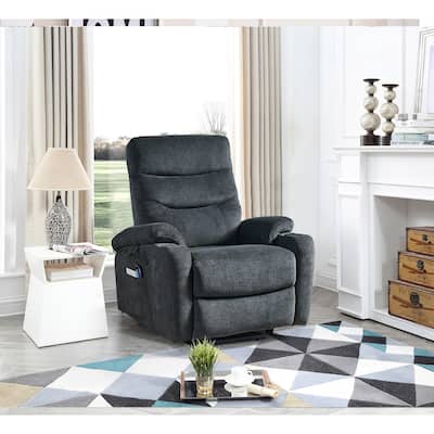 Living Room Electric Power Lift Recliner Chair Lounge Chair with Side Pockets and Heat Leisure Chair,Blue