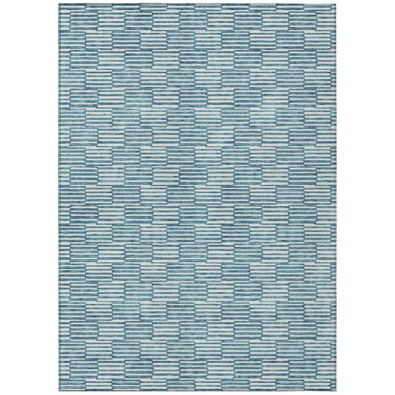 HomeRoots Geometric Transitional Rectangle Outdoor Rug