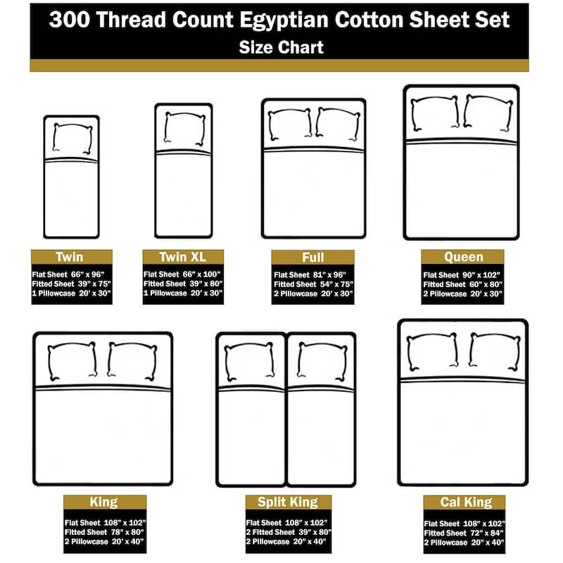 Superior Egyptian Cotton 300 Thread Count Solid Bed Sheet Set - On Sale ...