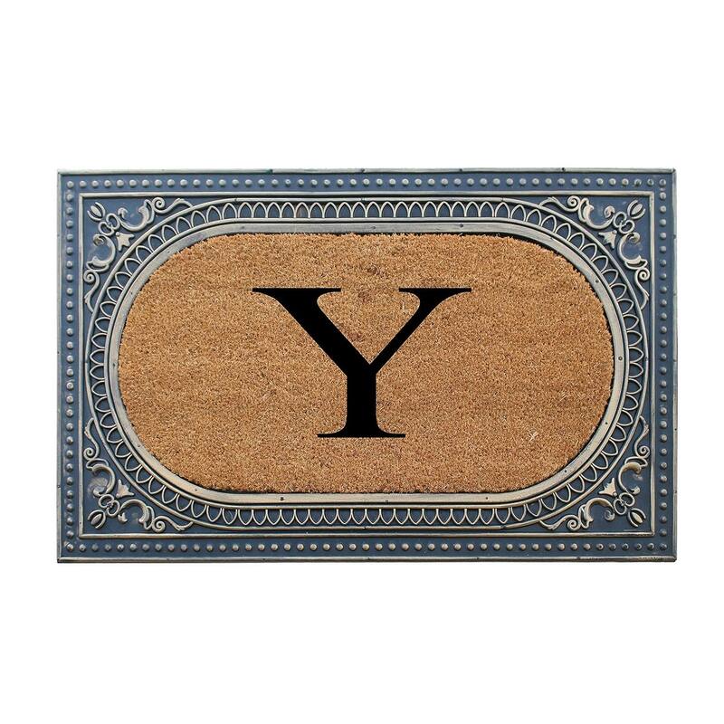A1HC First Impression Carson Rubber and Coir 24" X 39", Heavy Duty, Easy to Clean Outdoor Monogrammed Doormat