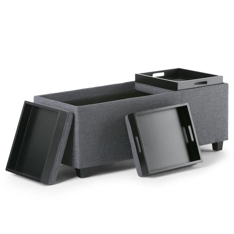WYNDENHALL Franklin 42-in. Wide Contemporary Rectangular Storage Ottoman