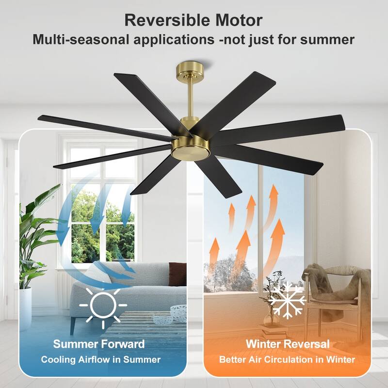 MLiAN 72 in. 8-Plywood Blades Indoor Ceiling Fan With Remote...