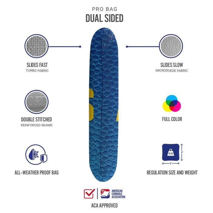 Los Angeles Blue Dual Sided Cornhole Bags