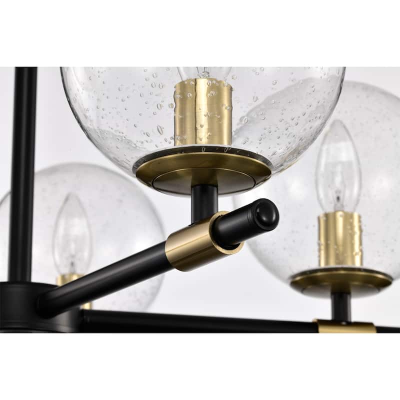 Shauna 22 Inch Modern Orb Glass Chendelier 5 Light - N/A
