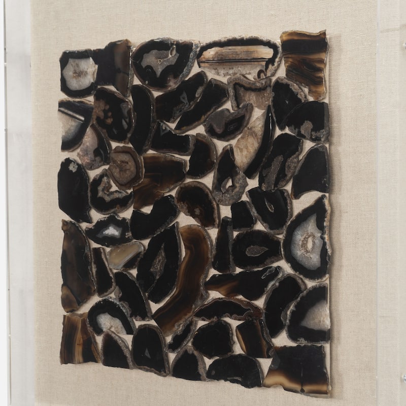 HUJI Dark Agate Collection Wall Décor in Acrylic Shadow Box - 15.8"x15.8"x2"