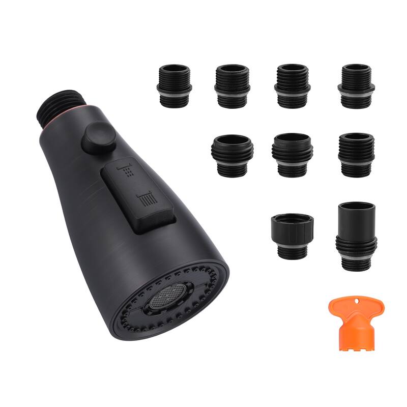 WOWOW 1/2 in. Kitchen Faucets Head with 3-Spray Modes and 9 Adapters - Oil Rubbed Bronze