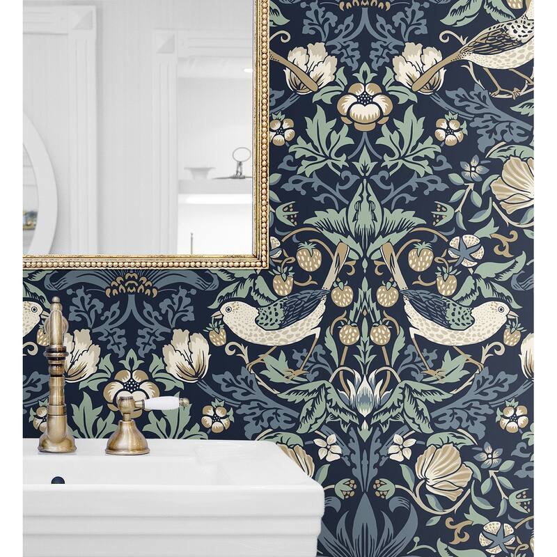 Seabrook Designs Fragaria Garden Non-Woven Unpasted Wallpaper