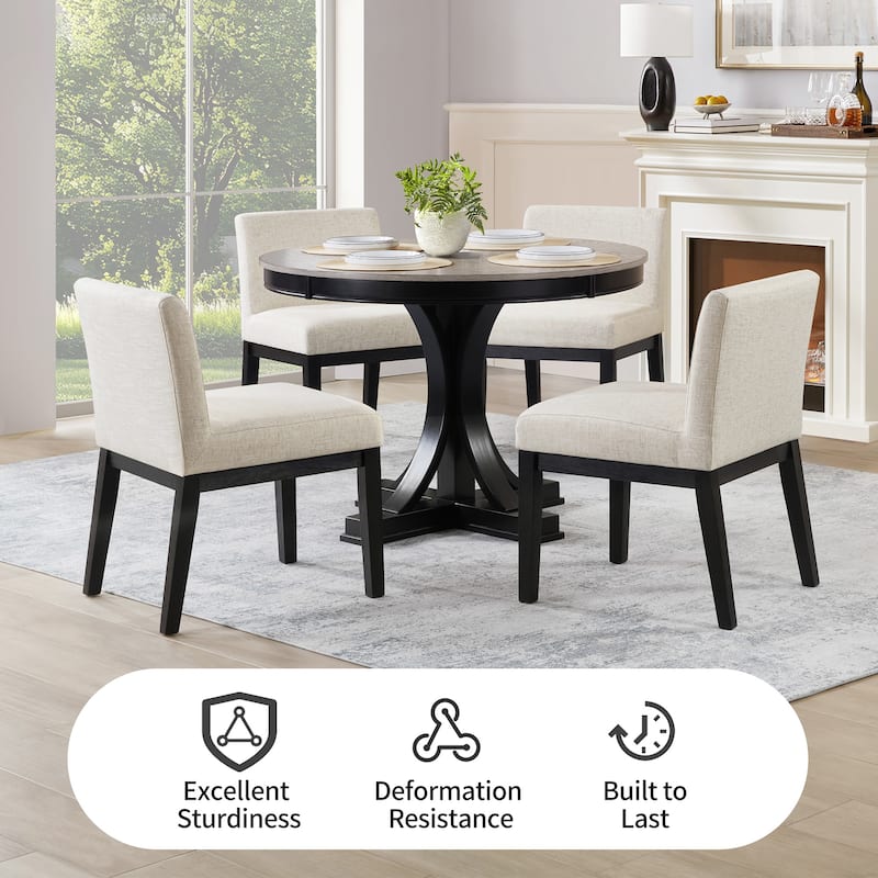 Vintage 20.5"W Upholstered Dining Chairs with Wood Frame
