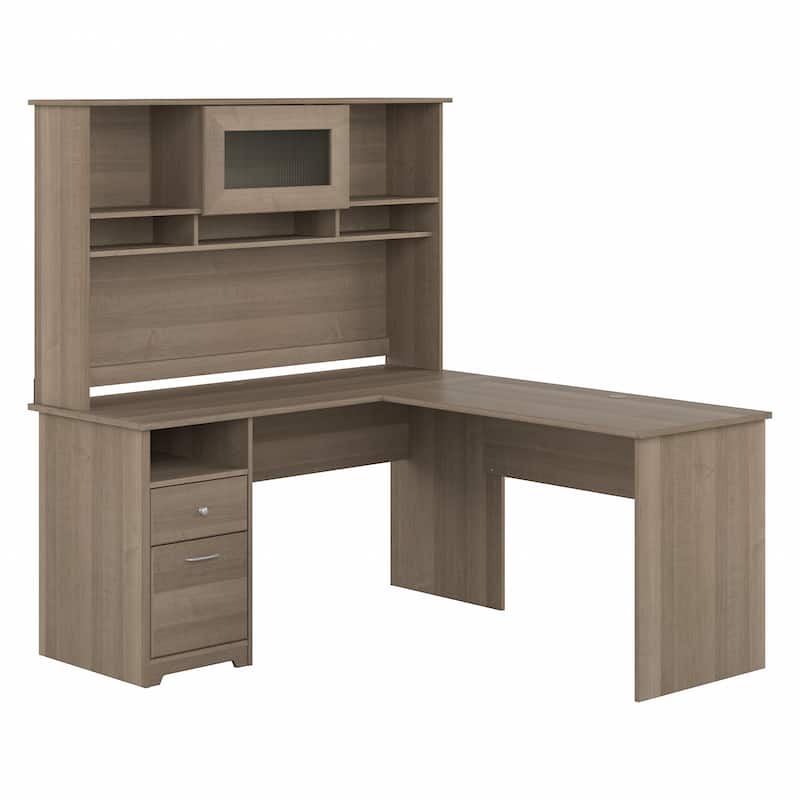 Cabot 60W L Shaped Computer Desk with Hutch by Bush Furniture