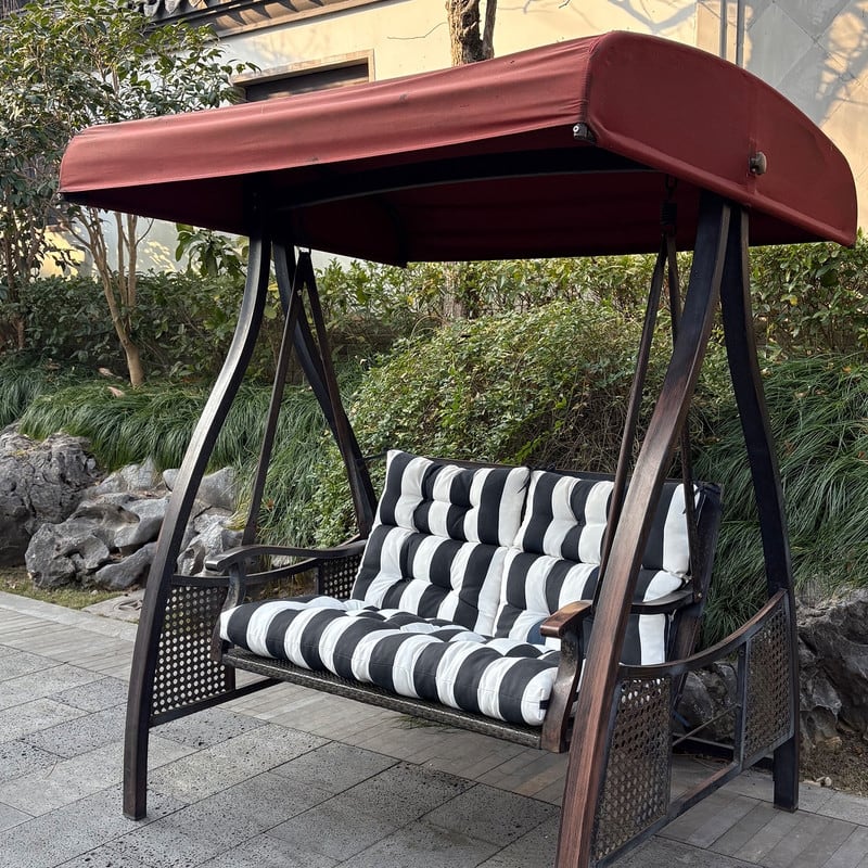 2 Pcs Set High Back Patio Chair Cushions, 44'' x 22''x 4''Tufted Rocking Chair Cushions, for Garden Porch Home Office Chair Use