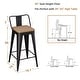 preview thumbnail 40 of 41, Bar Stools With Back set of 4 Industrial Metal Barstools with Wooden Seats