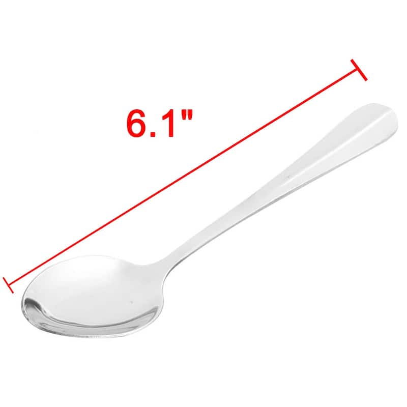 Household Restaurant Utensil Head Metal Spoon Soup Tableware 8pcs - Silver Tone - Silver Tone