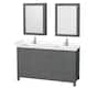 Option Dark Gray, White Cultured Marble Top, Chrome Trim