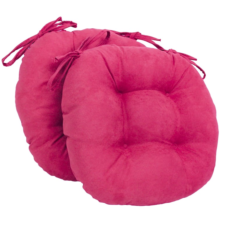 16-inch Round Indoor Microsuede Chair Cushions (Set of 2, 4, or 6) - Set of 2 - Bery Berry