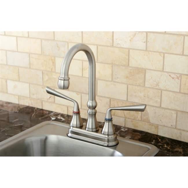 Kingston Brass Silver Sage Deck Mounted Bar Faucet with Metal Lever