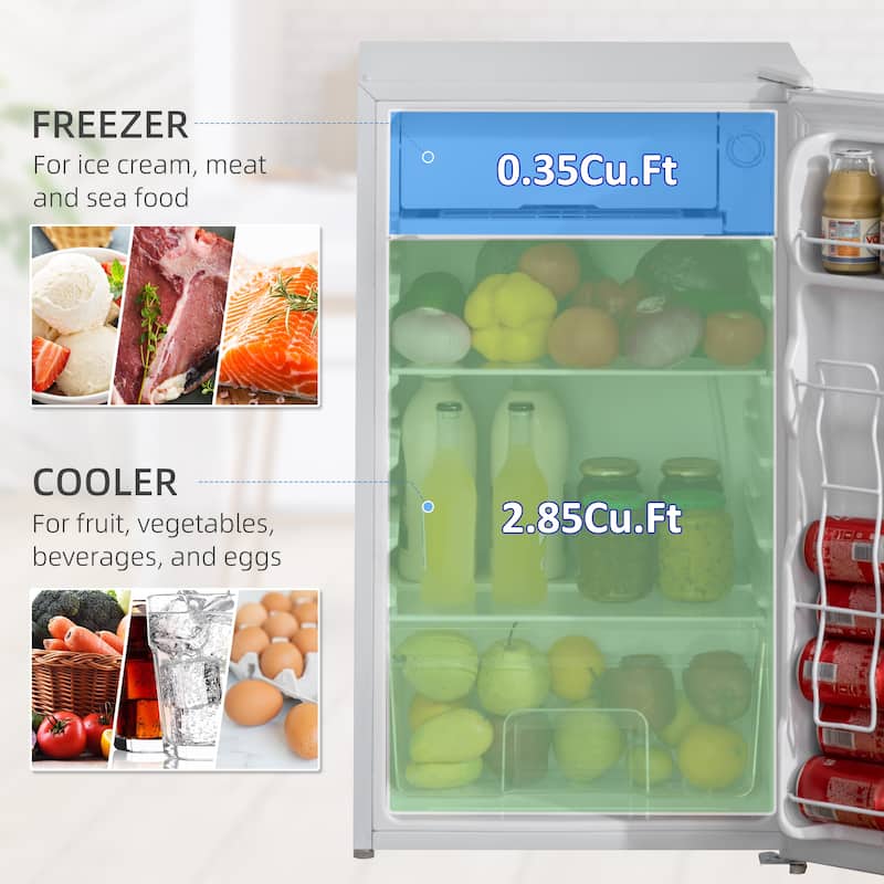 Single Door Compact Refrigerator with Adjustable Thermostat
