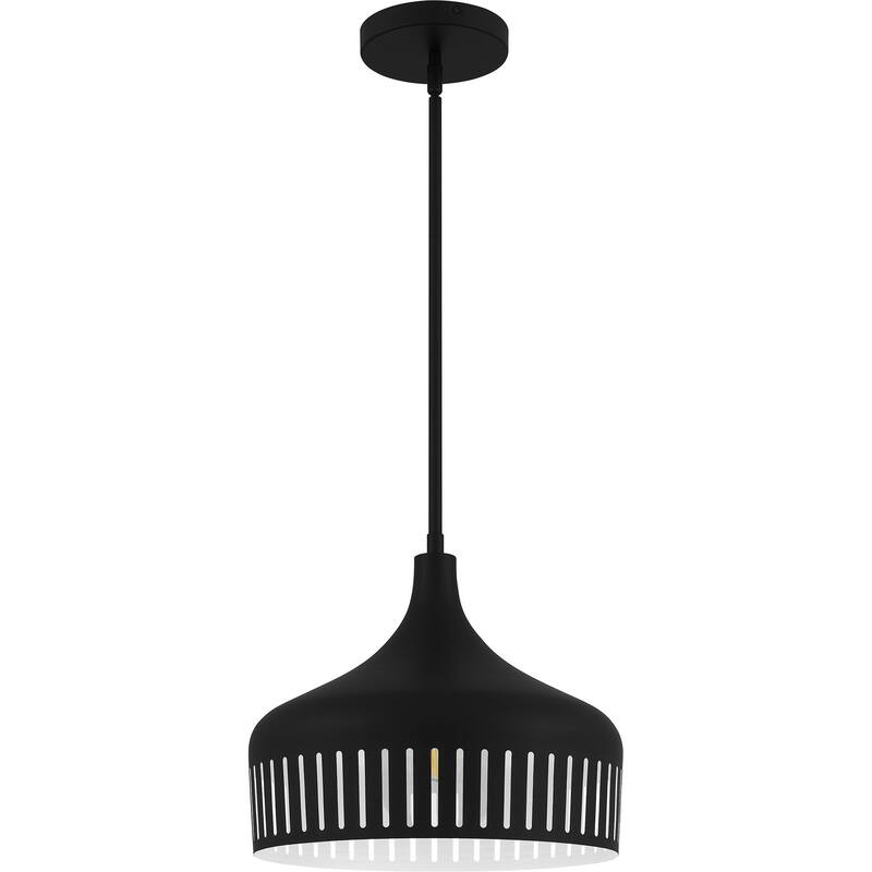 Matte Black One Light Pendant from the Quoizel Pendant Collection - Matte Black