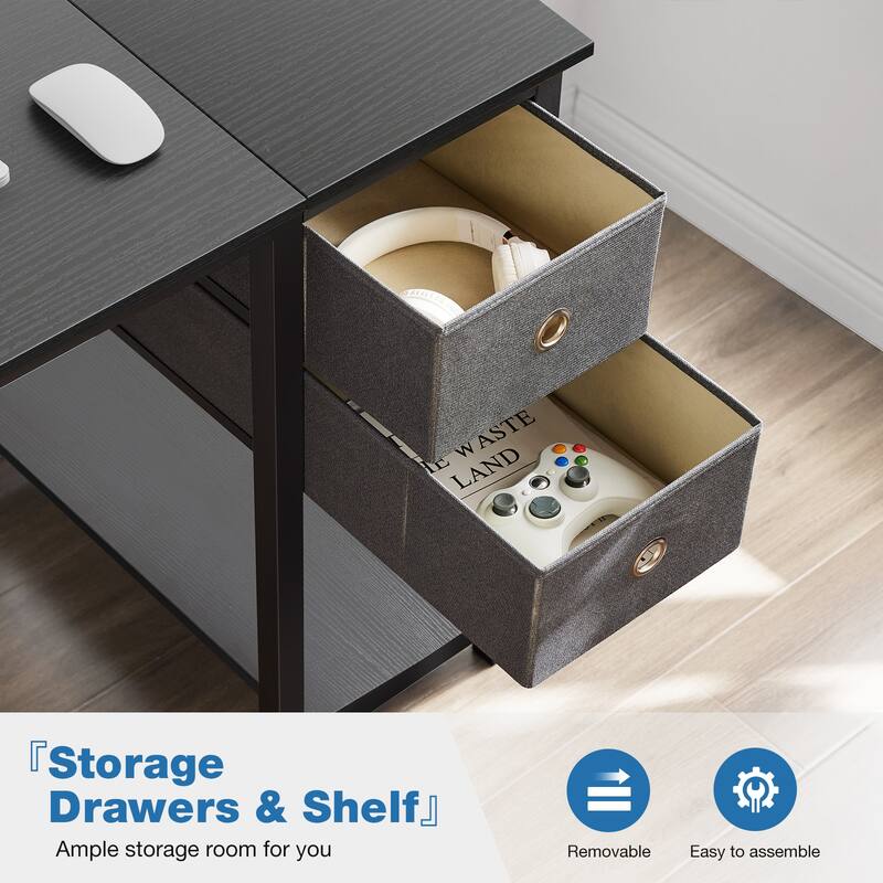 Modern Computer Office Desk with 2 Storage Drawers