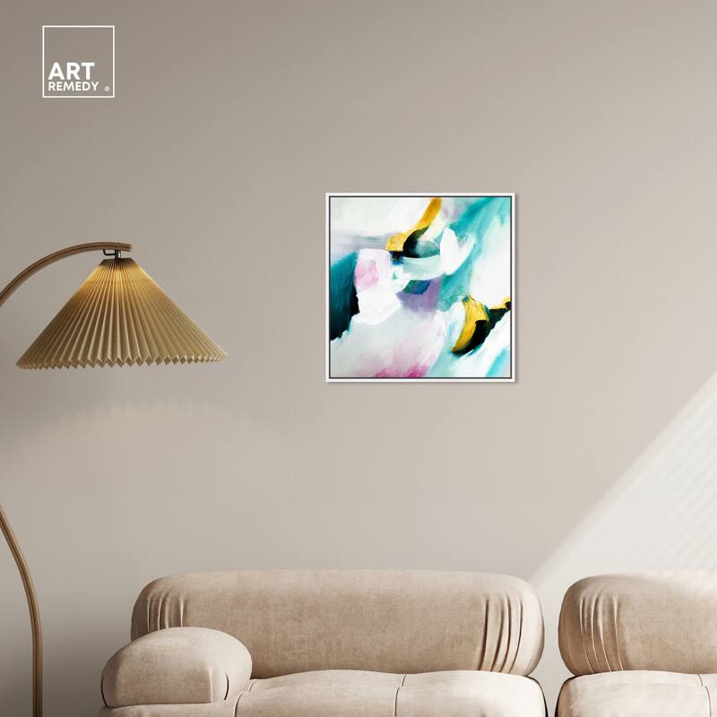 Art Remedy Still Violas Ii Framed Blue Abstract 1 Piece Canvas Wall Art