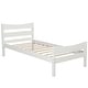 preview thumbnail 9 of 8, Twin Size Wood Platform Bed With Headboard And Wooden Slat Support (White)