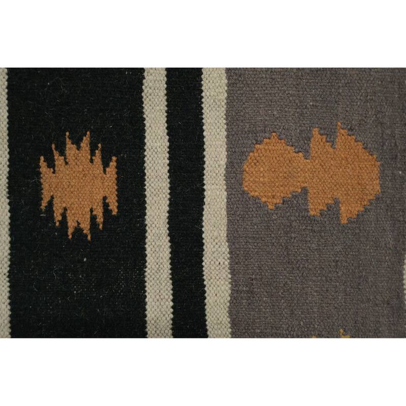 Hand Woven Oriental 100% Wool Carpet Southwestern Modern Oranges & Rust Kilim Area Rug - 13' 11'' X 9' 2''
