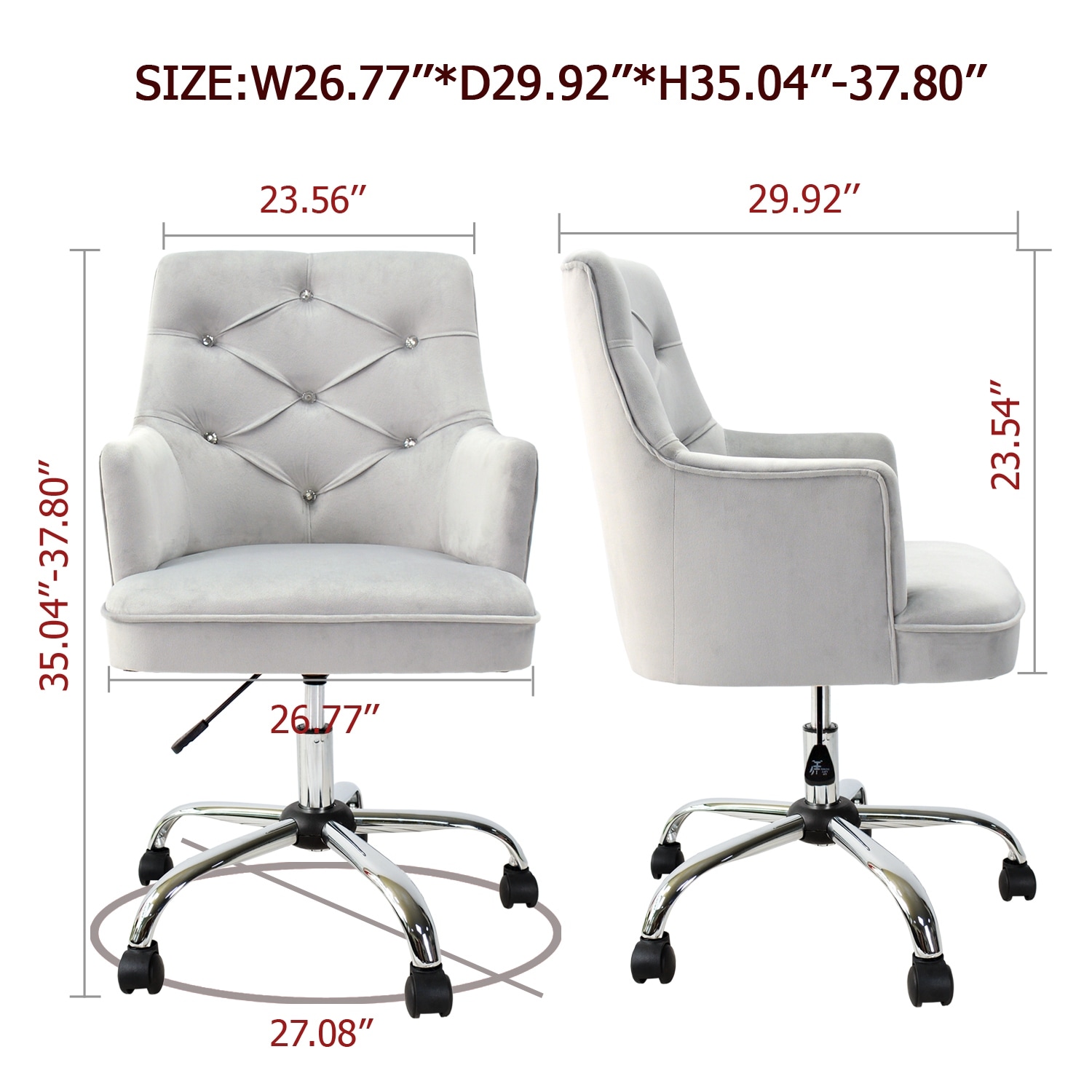 Ovios cute desk chair plush velvet outlet office chair
