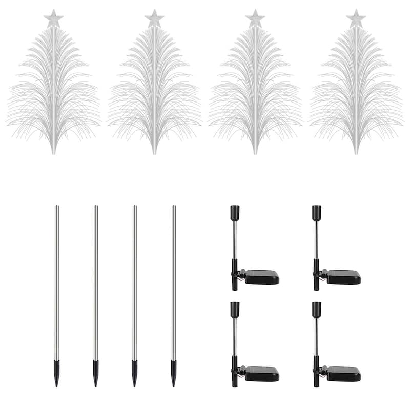 4Pack 7 Color Changing Solar Christmas Tree Lights - Colorful